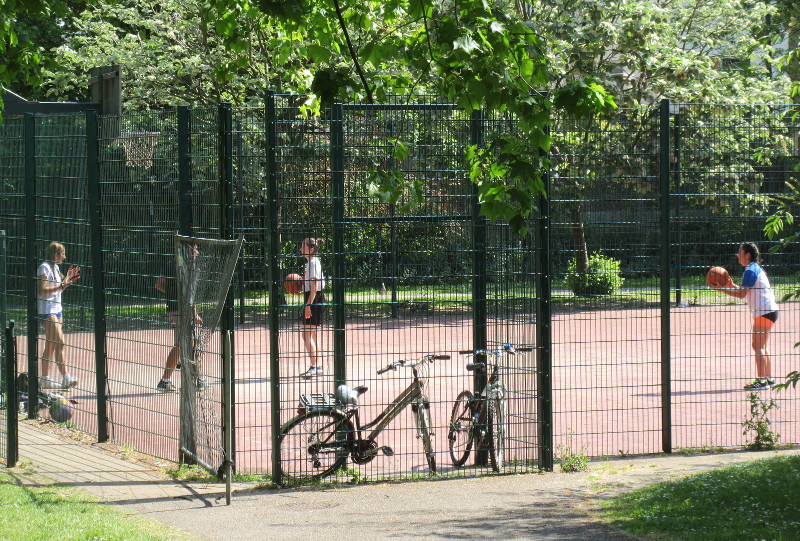 Break in at the
                              basketball court