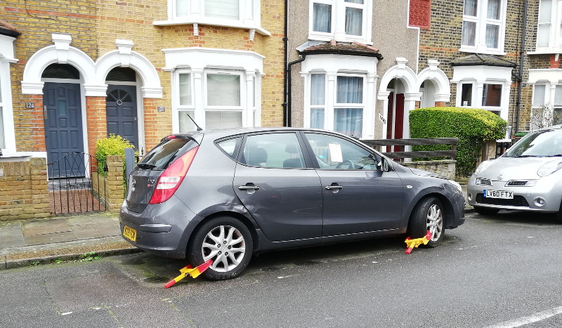 clamped car