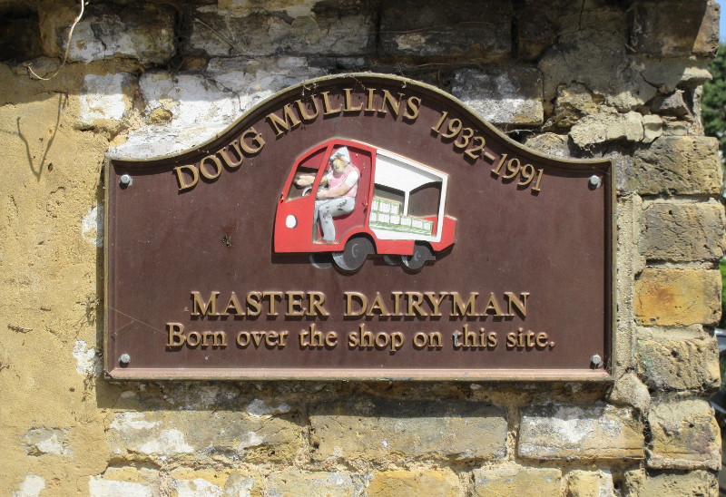 plaque on the
                                end of a long disused railway bridge