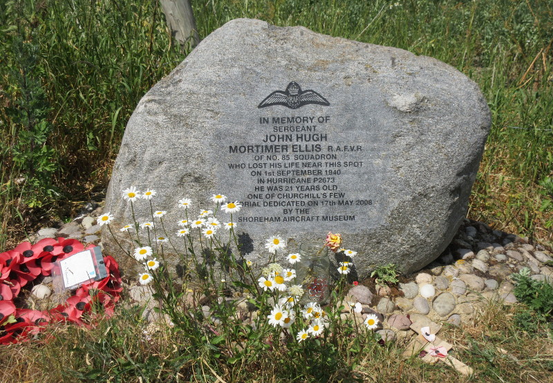 Memorial to
                                  a Hurricane pilot