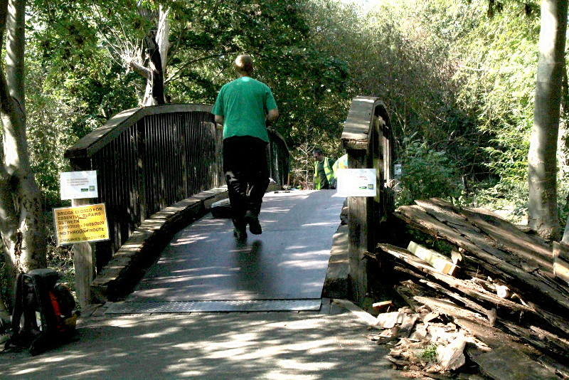 new decking on
                              the bridge