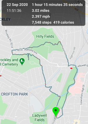 to the highest point on Hilly
                            Fields