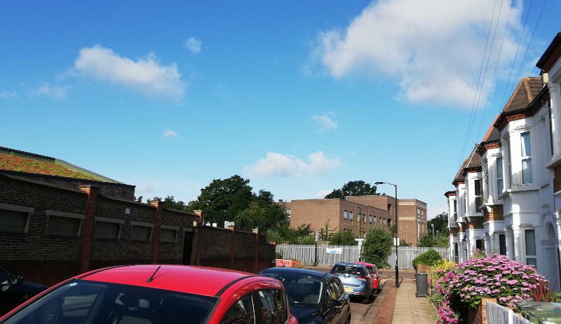 blue
                                          sky and fluffy clouds