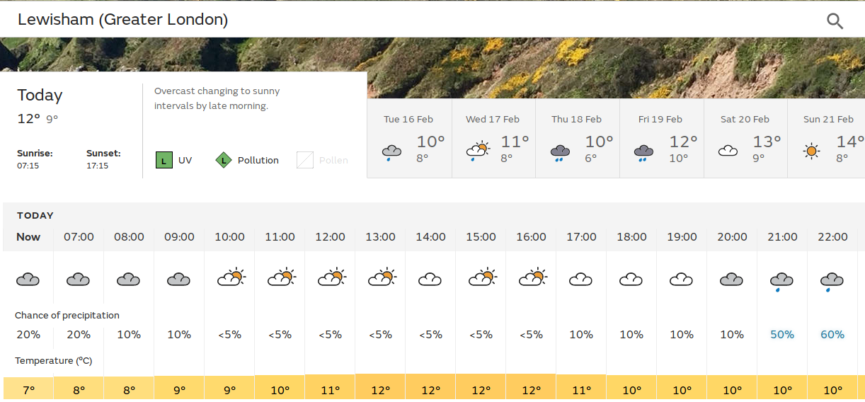 less cold, and maybe some sunshine
                                in the afternoon