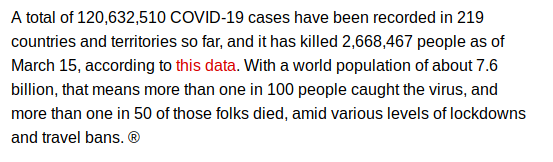 corona virus stats