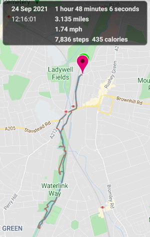 another 3 and a bit mile
                                    walk