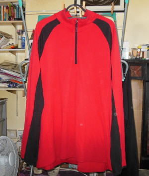 red fleece top