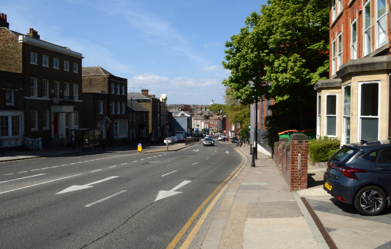 looking back
                              down the last 75% of the hill