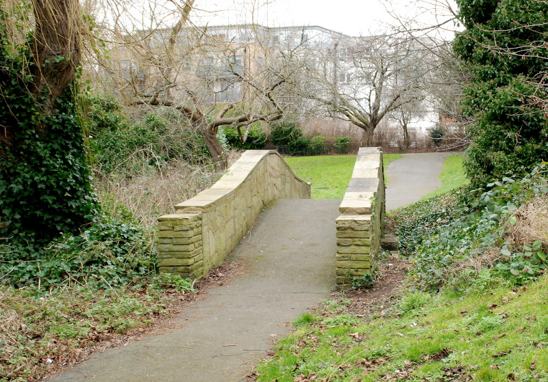 hump
                                      back bridge in Southend Park