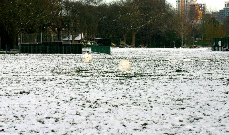 snow balls (or
                              boulders)