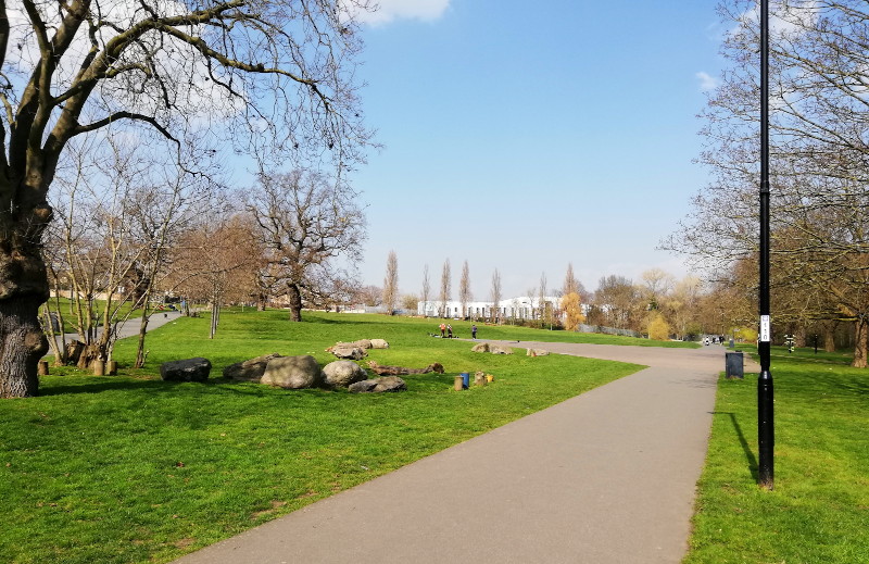 first view across
                            the park