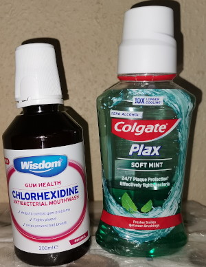 bottles
of mouthwash bottles of mouthwash
