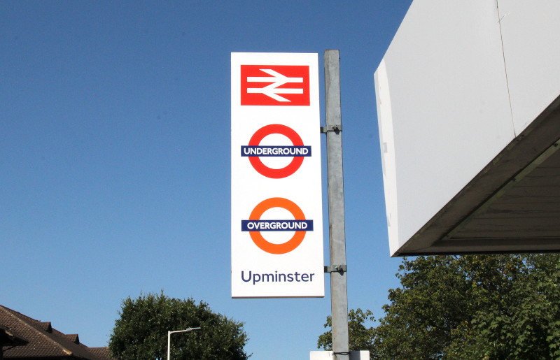 "totem" outside Upminster
                              station