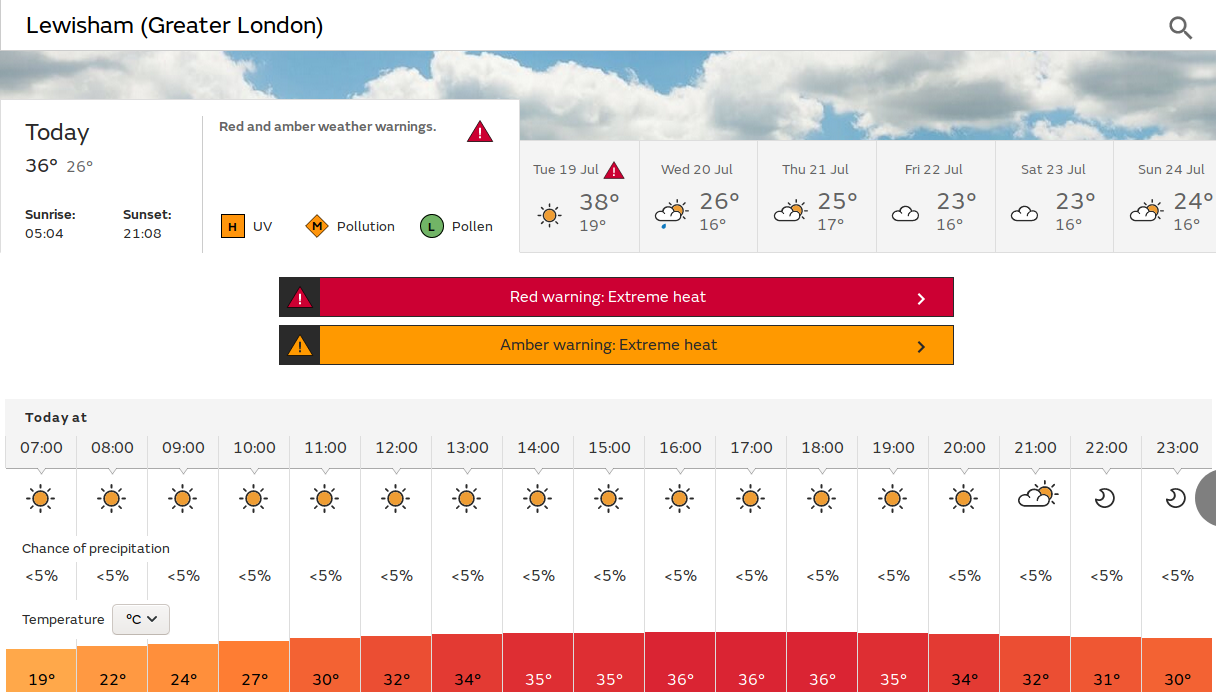 red warning
                      for hot weather