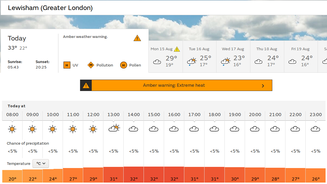 another amber warning of extreme
                              heat