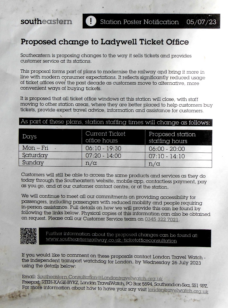 Ticket
                                  Office closing