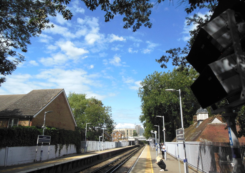 blue sky and
                                  fluffy clouds