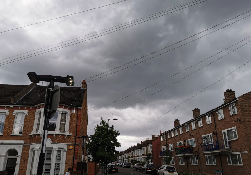 dark clouds
                                  and some fine rain