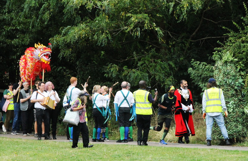 procession
                                  lead by the mayor