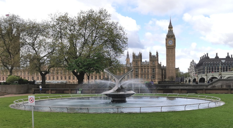 garden with fountain