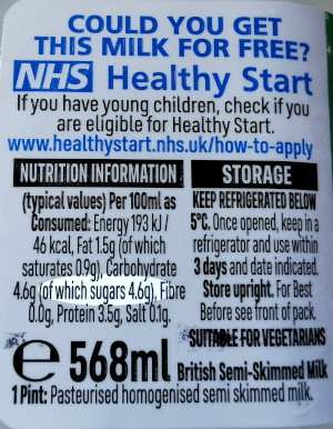 Milk
nutritional
information Milk
nutritional
information