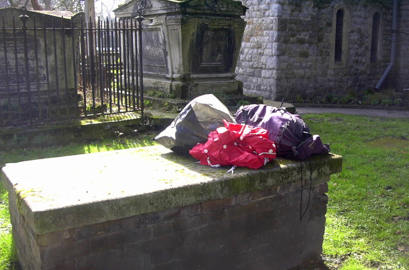 stuff seeming to be
                                                dried out on top of a
                                                grave
