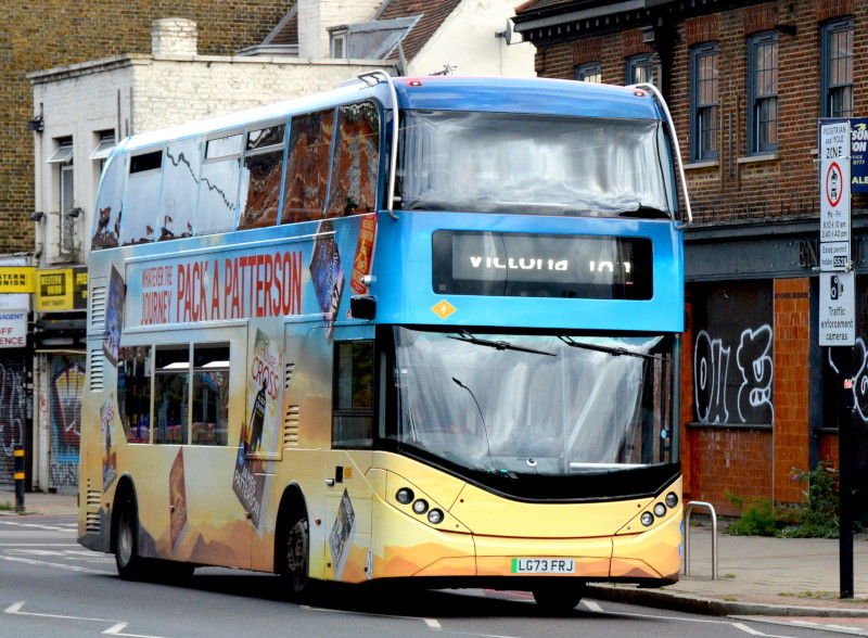 Not a
                                      54, but a 185 bus in advertising
                                      livery