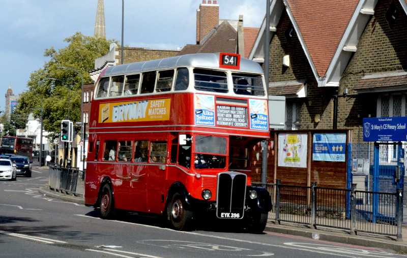 Silver
                                      topped RT bus