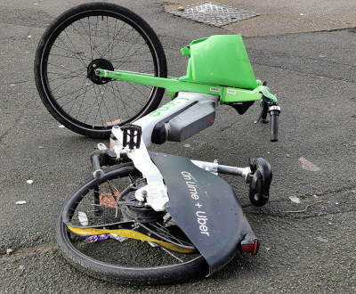 broken Lime Bike broken Lime Bike