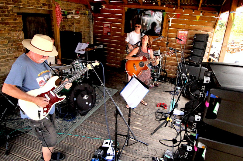 aerial shot of the band