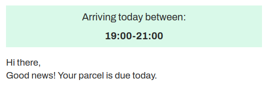 Finally - an arrival
                                        estimate